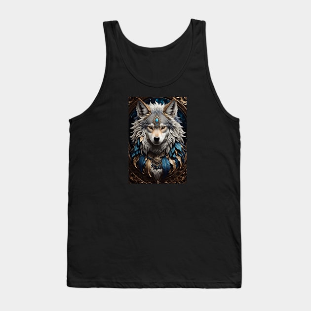 unique wolf Tank Top by DigiArtFusion